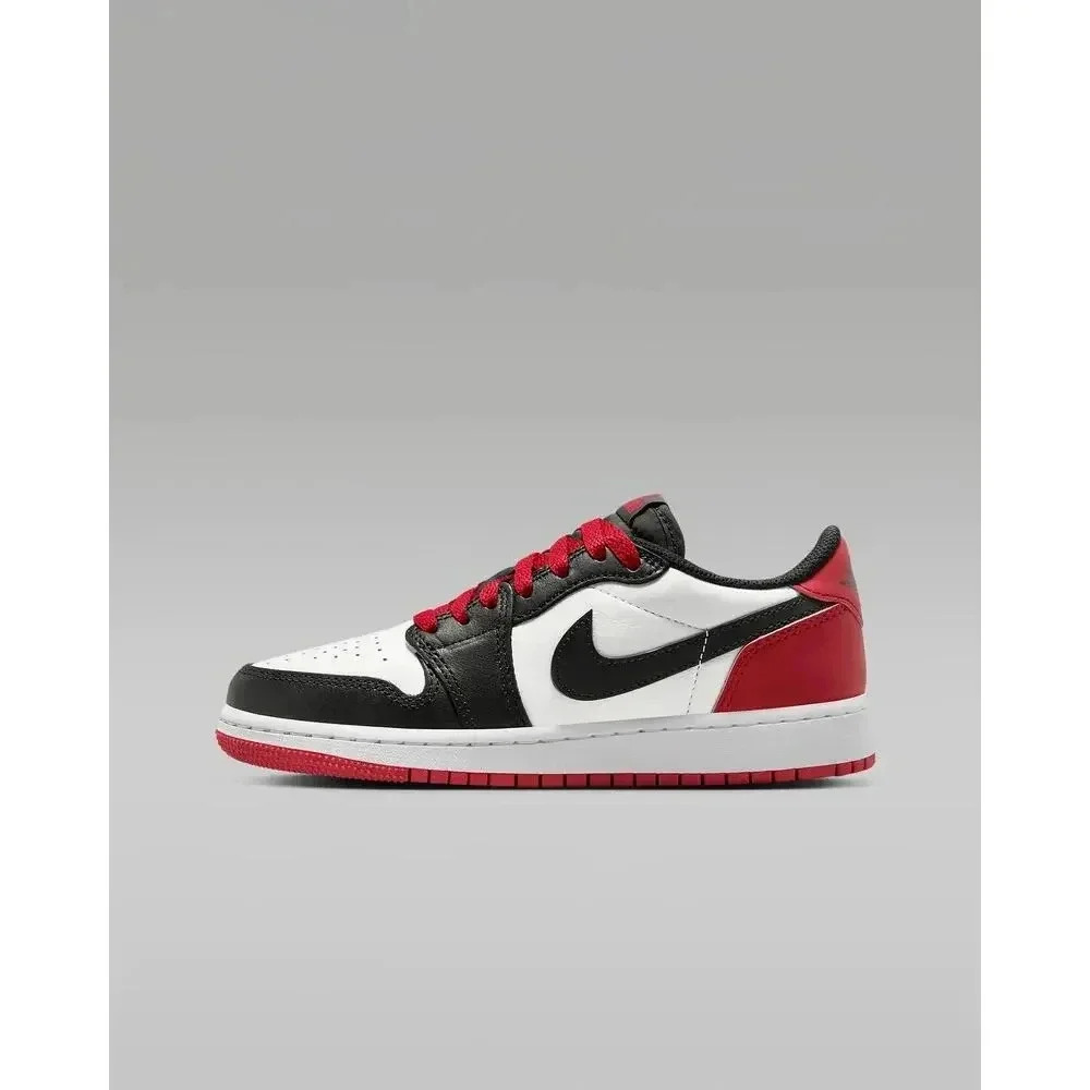 NEW Air Jordan 1 Retro Low OG GS Sneakers CZ0858-106 White Red Black Kids 7Y
